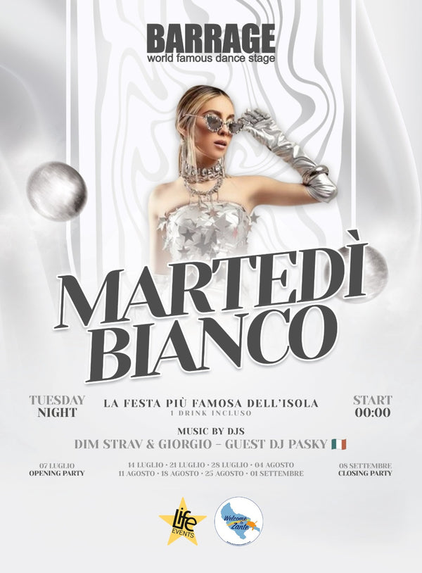 Martedì Bianco – Club Barrage Zante 2026