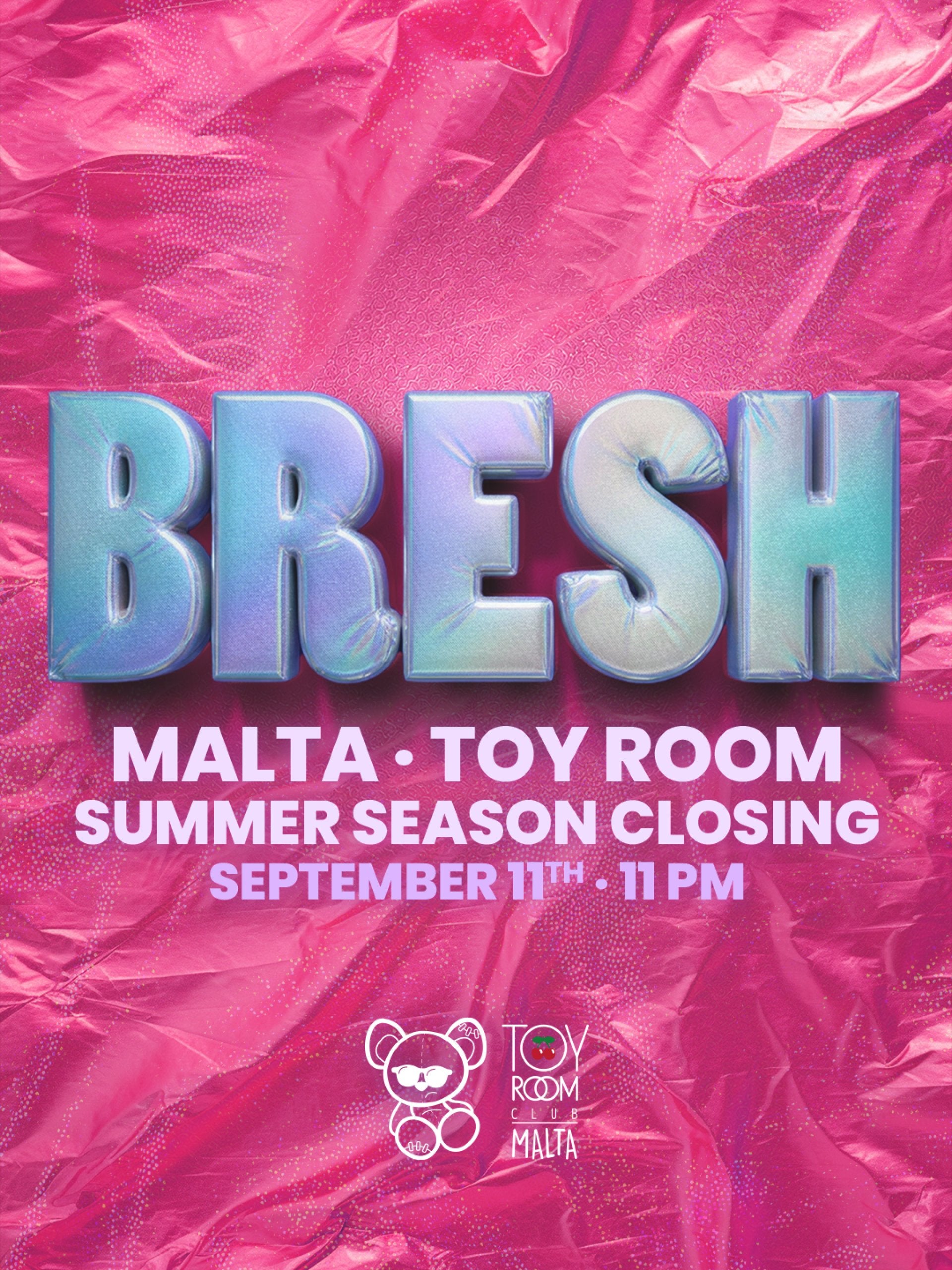 Bresh at Toy Room Club Malta — Summer Season Closing, 11 September 2026