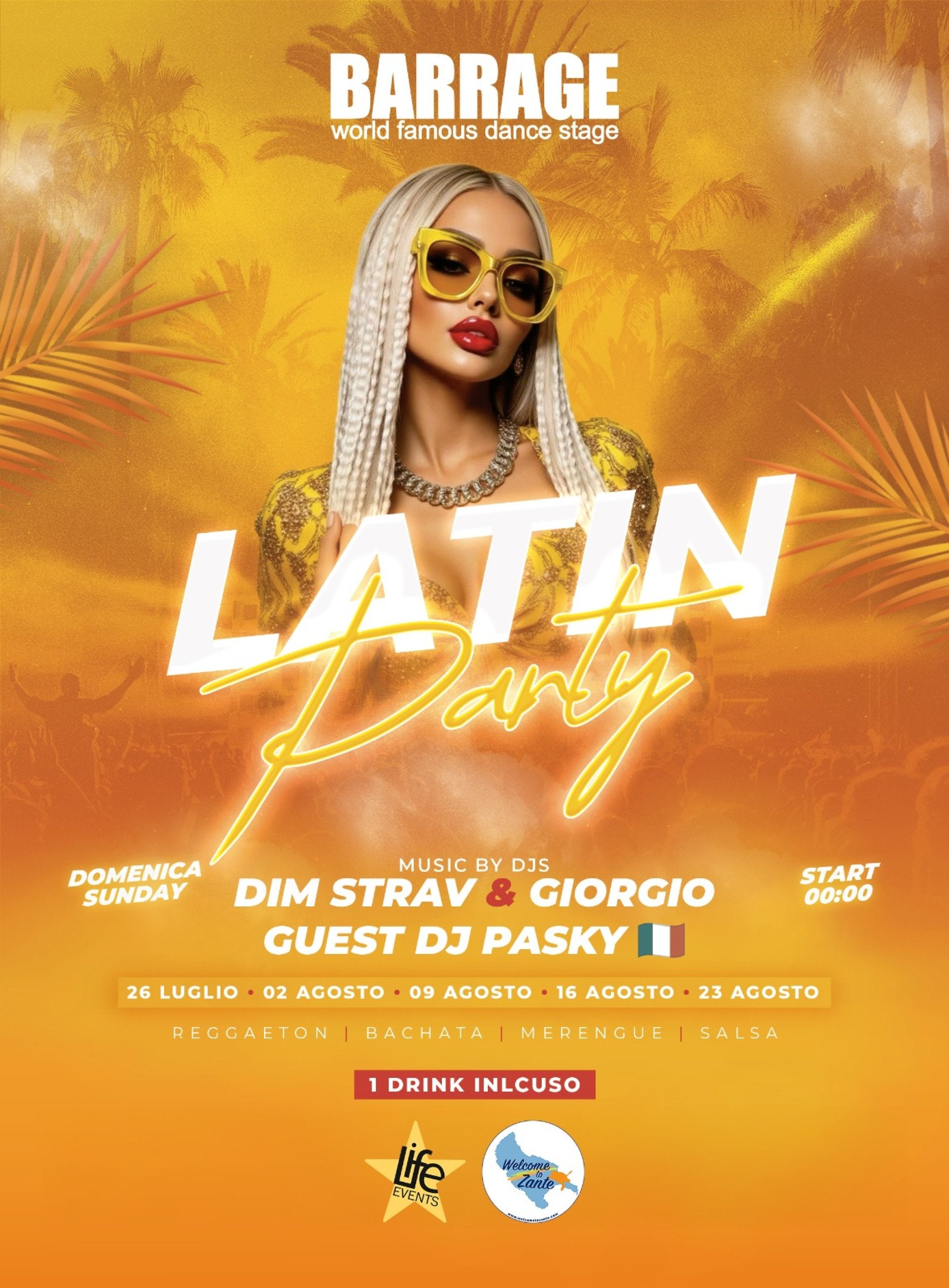 LATIN PARTY — Club Barrage - Barrage bite - Belair Club, Zante