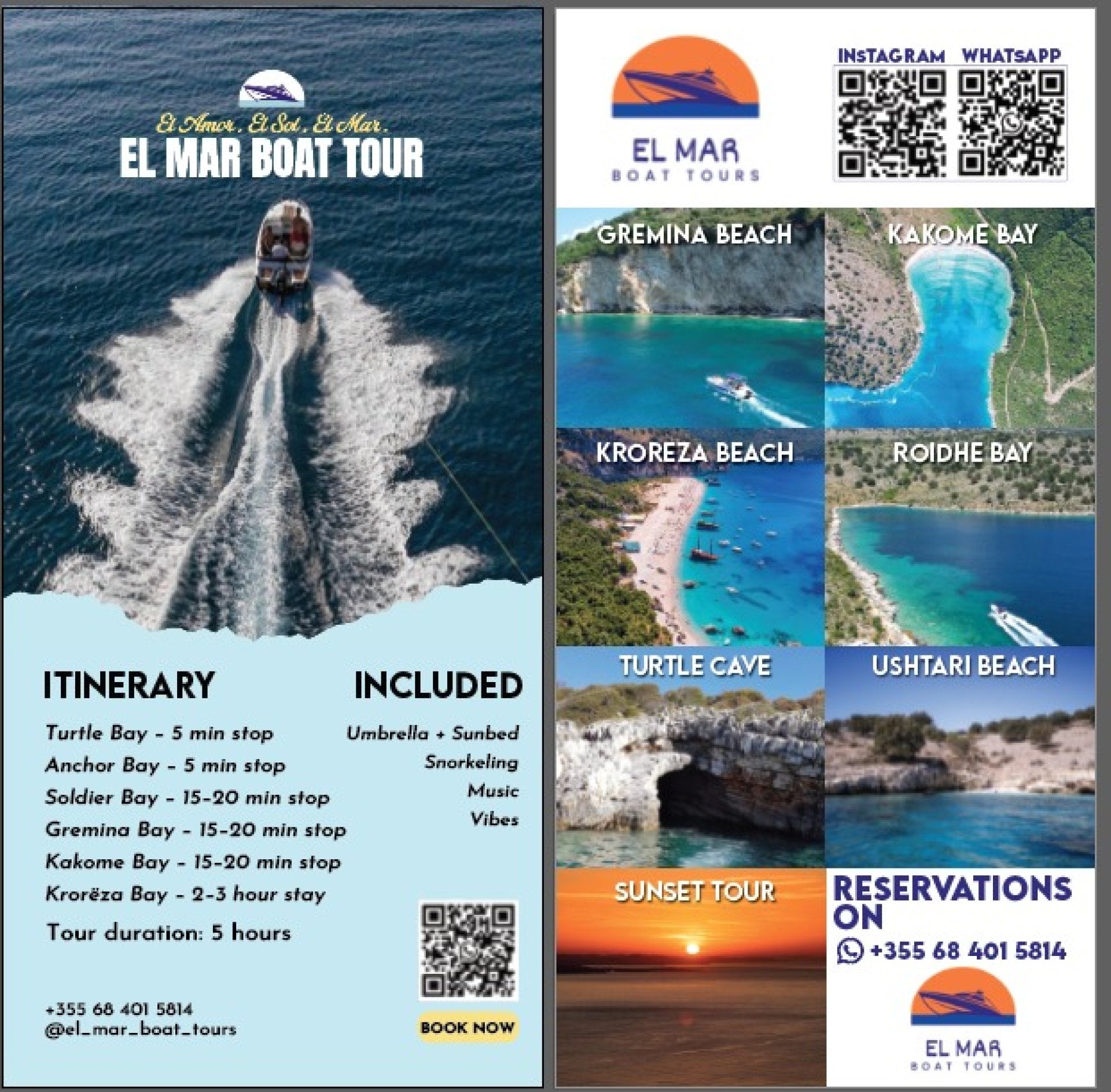 EL MAR BOAT TOUR — Guma Bar Restaurant, Saranda