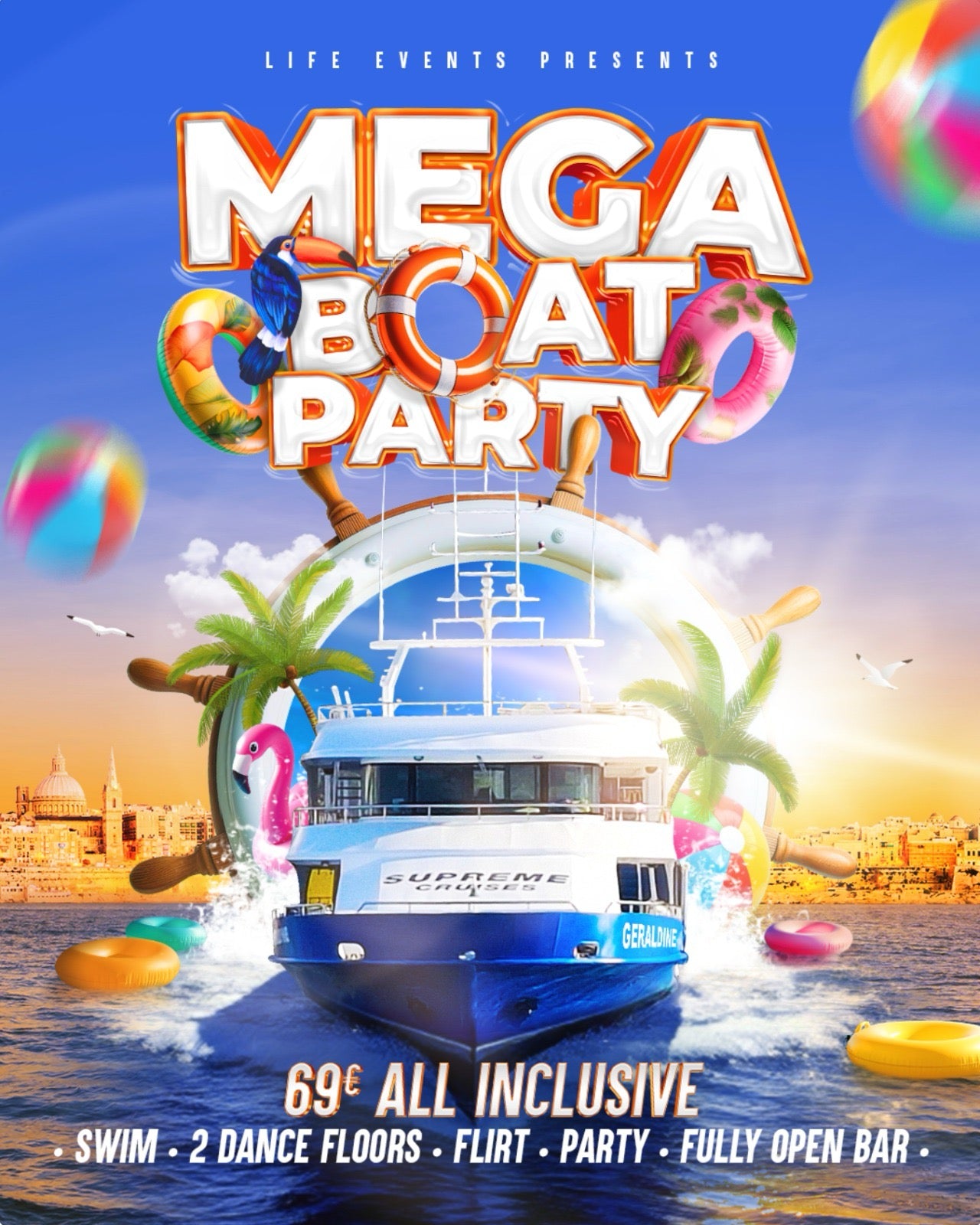 Mega Boat Party Malta (All Inclusive) | Party Island Malta