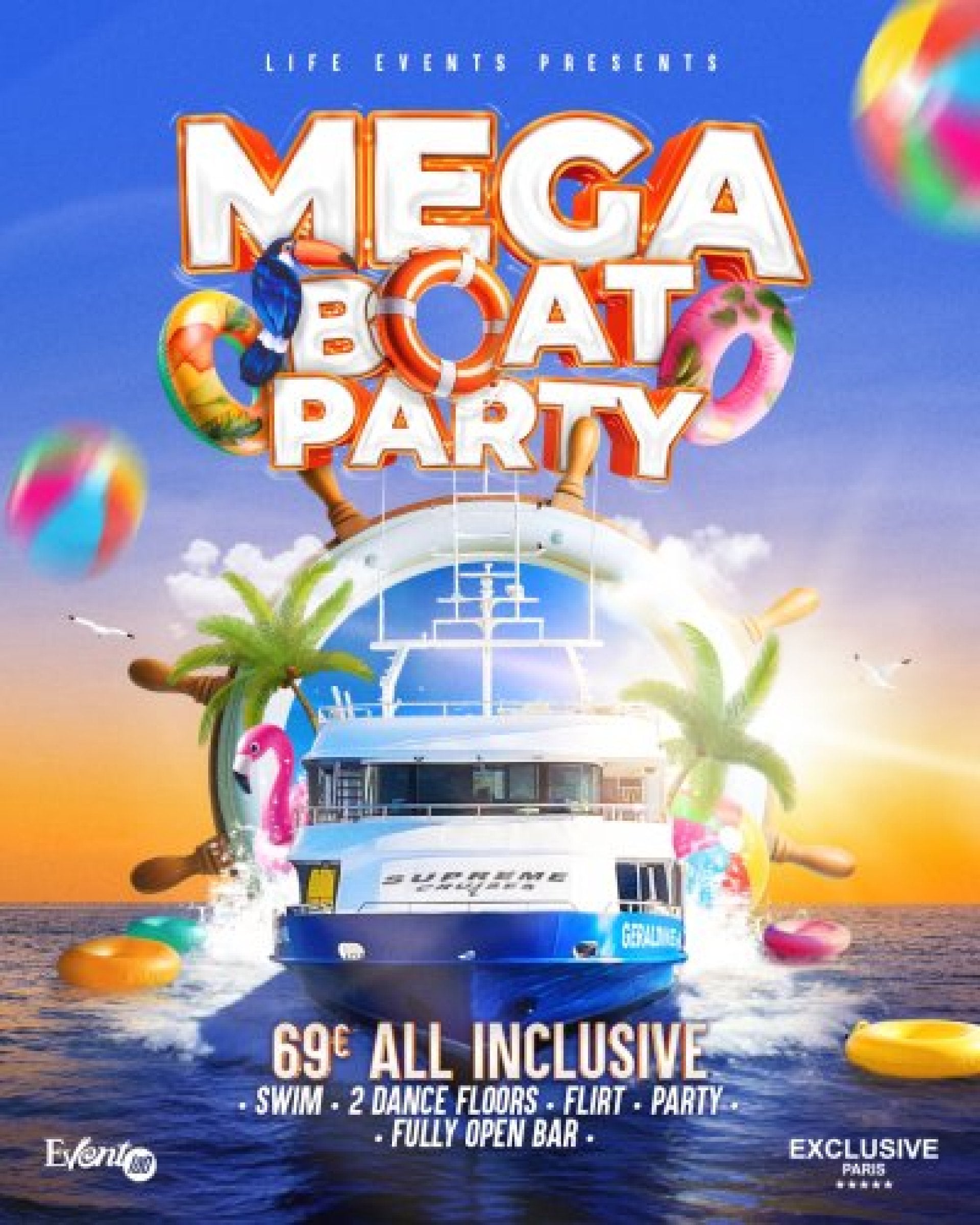 Mega Boat Party Malta, 5 September 2026, all inclusive cruise from Sliema