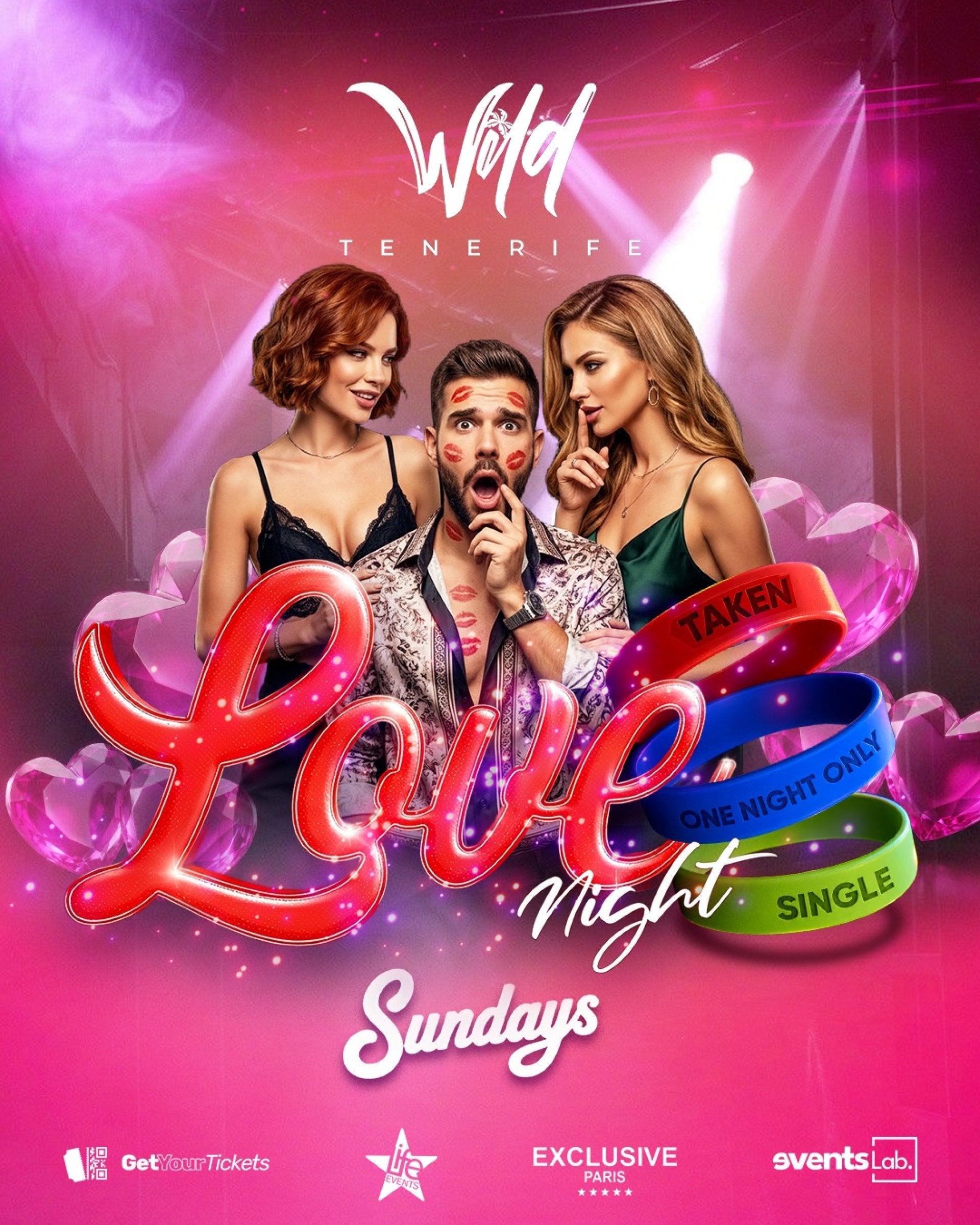 Love Night at Wild Tenerife Sunday party official flyer