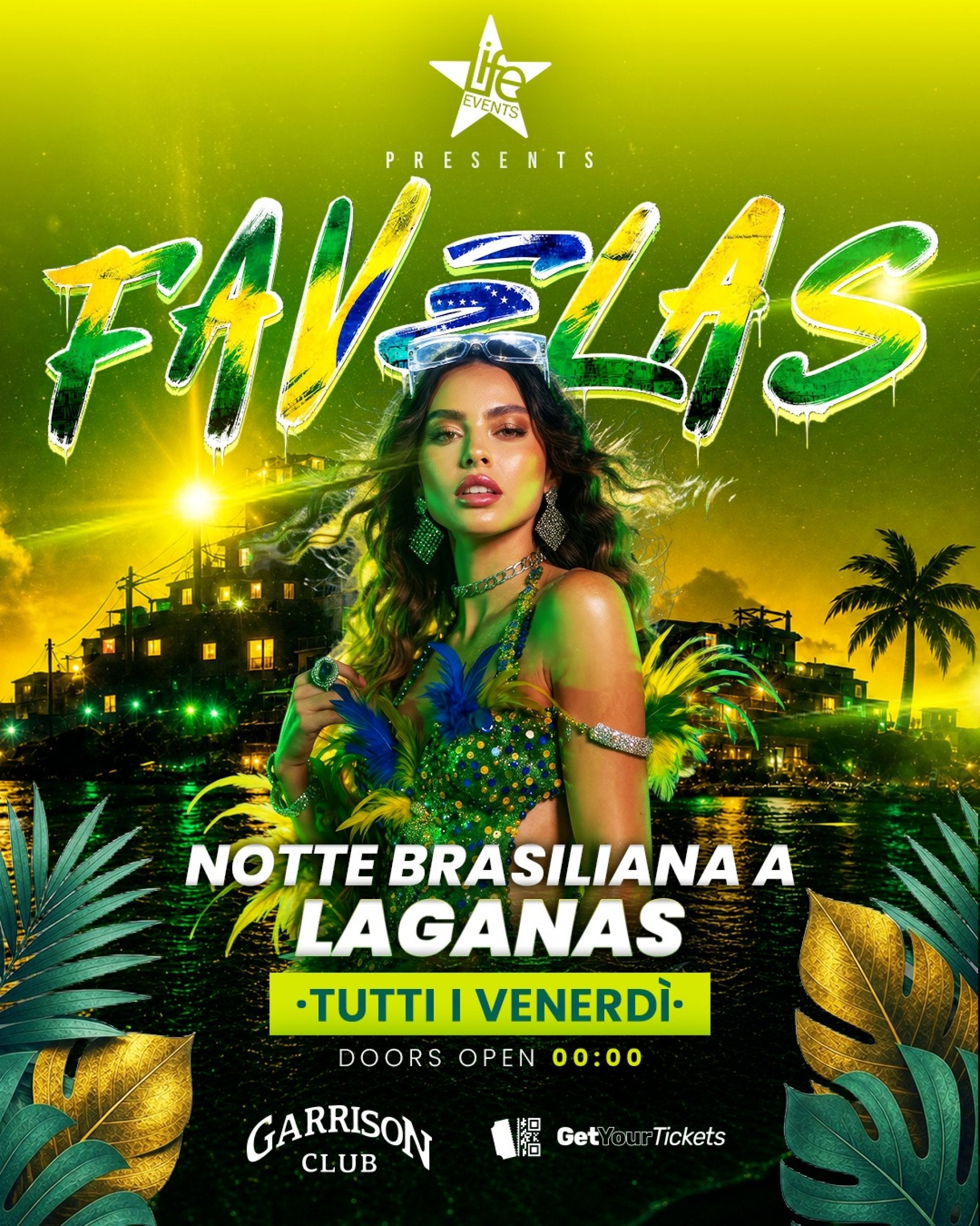 Favelas Brazilian night in Laganas Zante official flyer