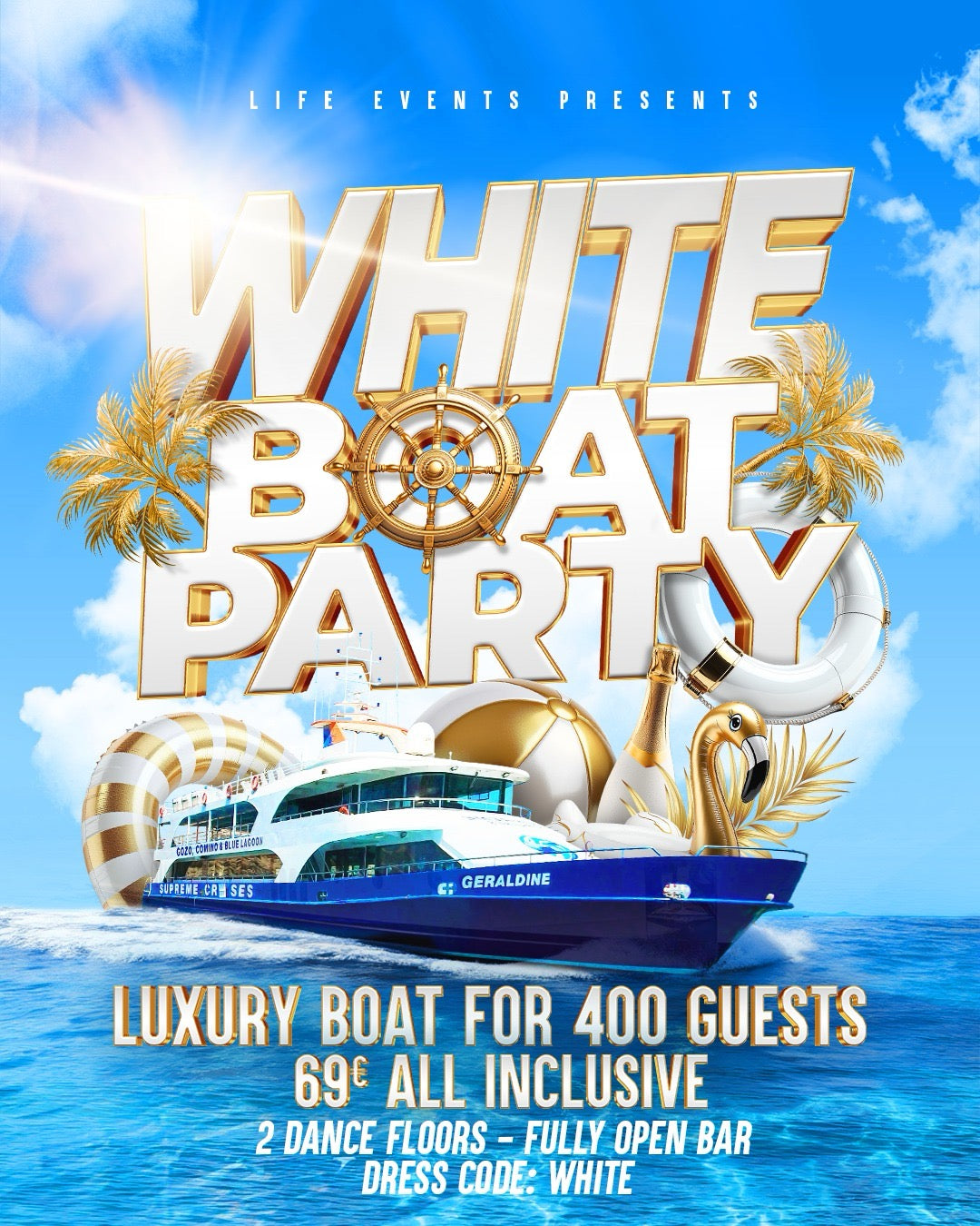 White Boat Party Malta (All Inclusive)